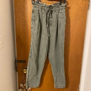 Free People Olive Paperbag Ankle Pant